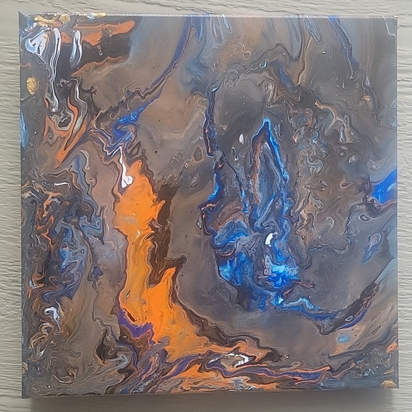 Handcrafted 14x14 🫗 Pour Painting - Picture 2 of 2